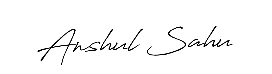 Make a beautiful signature design for name Anshul Sahu. With this signature (Antro_Vectra_Bolder) style, you can create a handwritten signature for free. Anshul Sahu signature style 7 images and pictures png