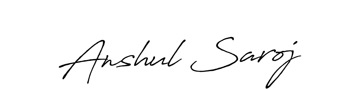Also we have Anshul Saroj name is the best signature style. Create professional handwritten signature collection using Antro_Vectra_Bolder autograph style. Anshul Saroj signature style 7 images and pictures png