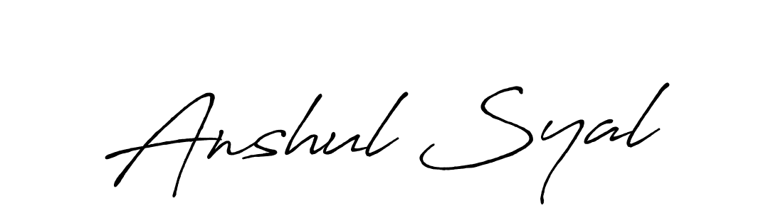 The best way (Antro_Vectra_Bolder) to make a short signature is to pick only two or three words in your name. The name Anshul Syal include a total of six letters. For converting this name. Anshul Syal signature style 7 images and pictures png