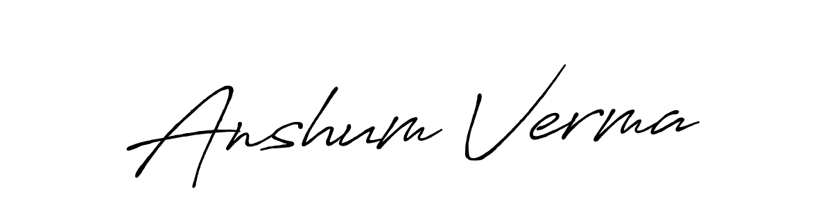 Also we have Anshum Verma name is the best signature style. Create professional handwritten signature collection using Antro_Vectra_Bolder autograph style. Anshum Verma signature style 7 images and pictures png