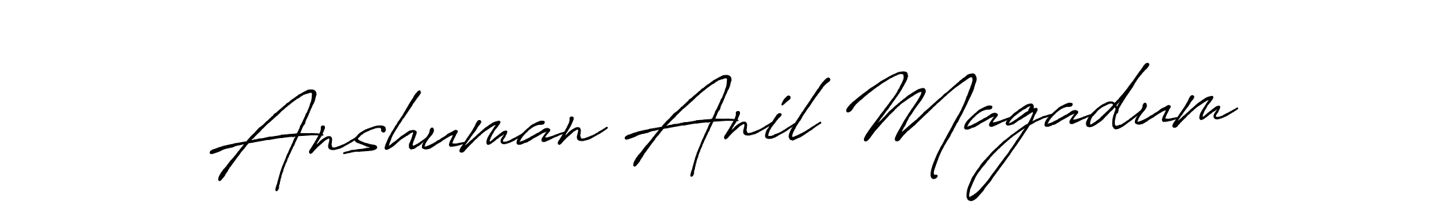 Also we have Anshuman Anil Magadum name is the best signature style. Create professional handwritten signature collection using Antro_Vectra_Bolder autograph style. Anshuman Anil Magadum signature style 7 images and pictures png