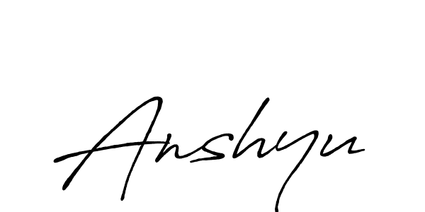 Use a signature maker to create a handwritten signature online. With this signature software, you can design (Antro_Vectra_Bolder) your own signature for name Anshyu. Anshyu signature style 7 images and pictures png