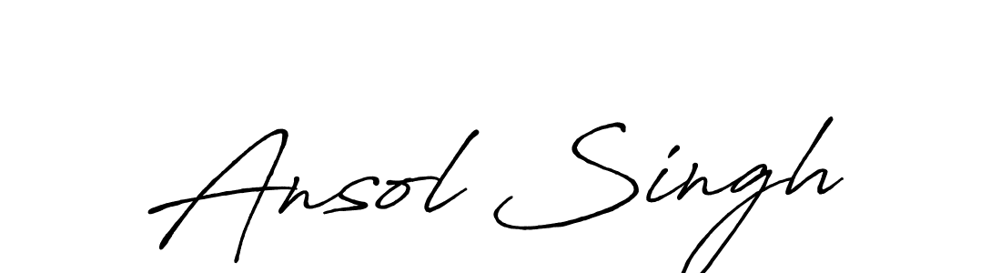 Make a beautiful signature design for name Ansol Singh. With this signature (Antro_Vectra_Bolder) style, you can create a handwritten signature for free. Ansol Singh signature style 7 images and pictures png