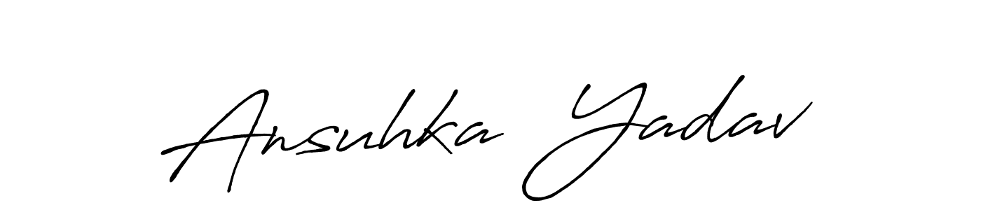 Use a signature maker to create a handwritten signature online. With this signature software, you can design (Antro_Vectra_Bolder) your own signature for name Ansuhka  Yadav. Ansuhka  Yadav signature style 7 images and pictures png