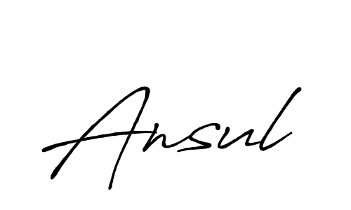 Make a beautiful signature design for name Ansul. With this signature (Antro_Vectra_Bolder) style, you can create a handwritten signature for free. Ansul signature style 7 images and pictures png