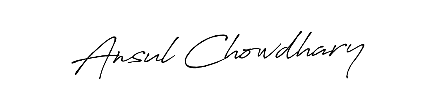 Make a beautiful signature design for name Ansul Chowdhary. With this signature (Antro_Vectra_Bolder) style, you can create a handwritten signature for free. Ansul Chowdhary signature style 7 images and pictures png