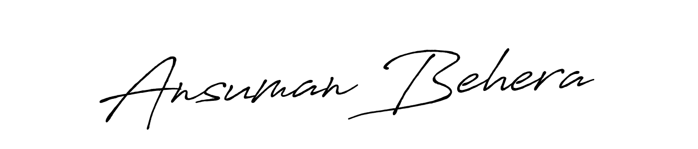 Create a beautiful signature design for name Ansuman Behera. With this signature (Antro_Vectra_Bolder) fonts, you can make a handwritten signature for free. Ansuman Behera signature style 7 images and pictures png