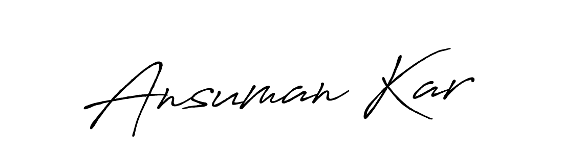 Make a beautiful signature design for name Ansuman Kar. With this signature (Antro_Vectra_Bolder) style, you can create a handwritten signature for free. Ansuman Kar signature style 7 images and pictures png