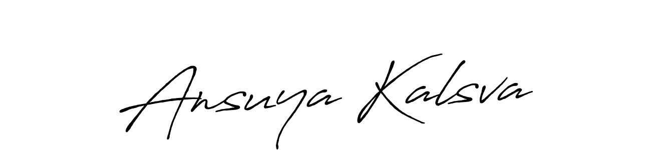 You should practise on your own different ways (Antro_Vectra_Bolder) to write your name (Ansuya Kalsva) in signature. don't let someone else do it for you. Ansuya Kalsva signature style 7 images and pictures png