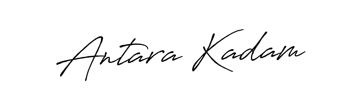 How to make Antara Kadam name signature. Use Antro_Vectra_Bolder style for creating short signs online. This is the latest handwritten sign. Antara Kadam signature style 7 images and pictures png