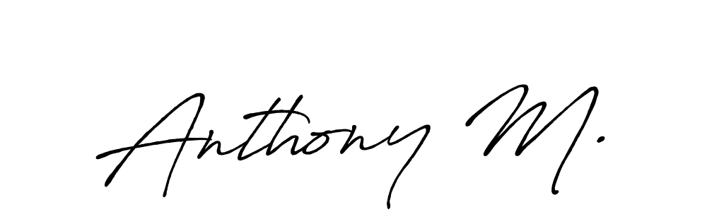 The best way (Antro_Vectra_Bolder) to make a short signature is to pick only two or three words in your name. The name Anthony M. include a total of six letters. For converting this name. Anthony M. signature style 7 images and pictures png