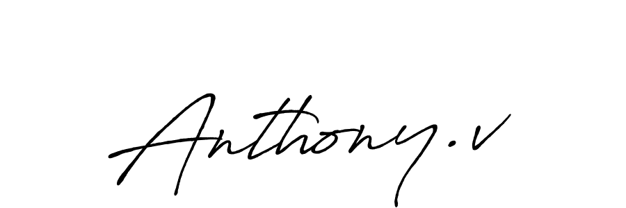 How to make Anthony.v name signature. Use Antro_Vectra_Bolder style for creating short signs online. This is the latest handwritten sign. Anthony.v signature style 7 images and pictures png