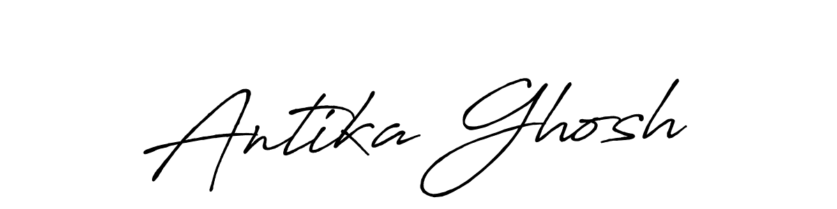 How to make Antika Ghosh name signature. Use Antro_Vectra_Bolder style for creating short signs online. This is the latest handwritten sign. Antika Ghosh signature style 7 images and pictures png