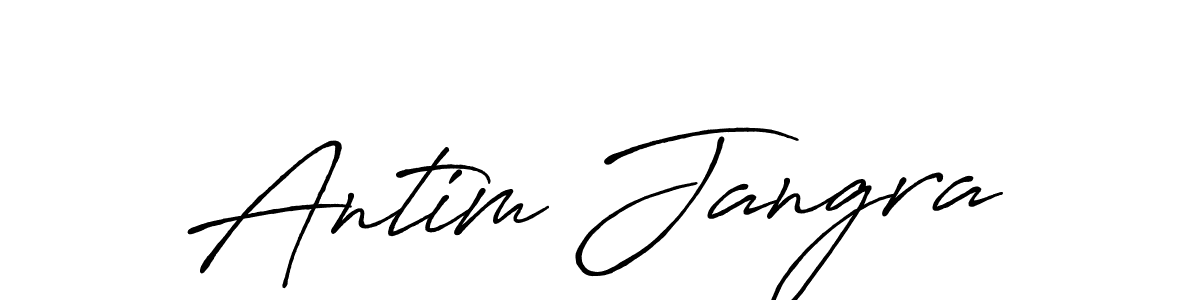 Make a beautiful signature design for name Antim Jangra. With this signature (Antro_Vectra_Bolder) style, you can create a handwritten signature for free. Antim Jangra signature style 7 images and pictures png