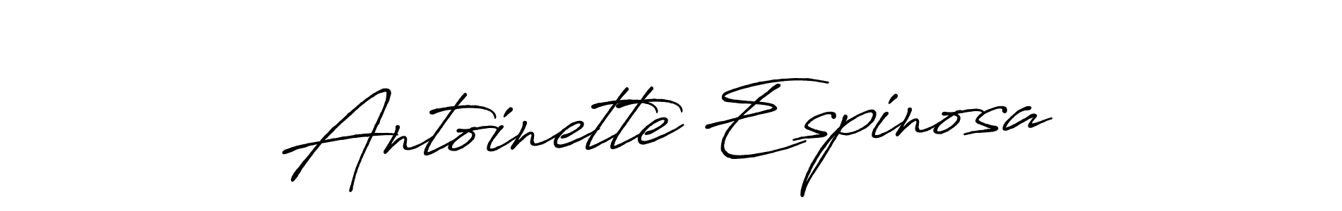 How to make Antoinette Espinosa name signature. Use Antro_Vectra_Bolder style for creating short signs online. This is the latest handwritten sign. Antoinette Espinosa signature style 7 images and pictures png