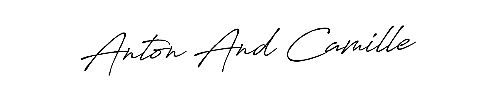 See photos of Anton And Camille official signature by Spectra . Check more albums & portfolios. Read reviews & check more about Antro_Vectra_Bolder font. Anton And Camille signature style 7 images and pictures png