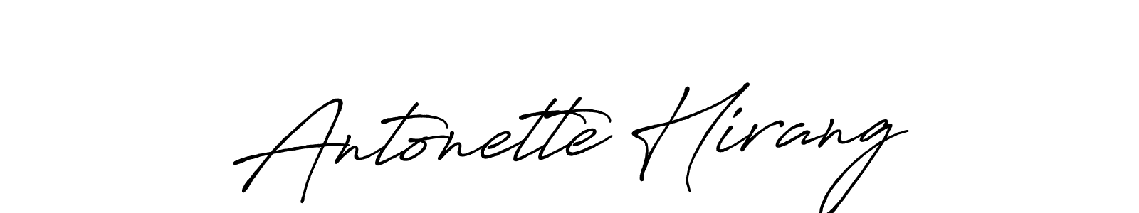 How to make Antonette Hirang name signature. Use Antro_Vectra_Bolder style for creating short signs online. This is the latest handwritten sign. Antonette Hirang signature style 7 images and pictures png