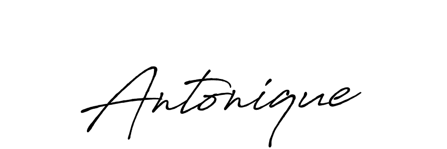 Use a signature maker to create a handwritten signature online. With this signature software, you can design (Antro_Vectra_Bolder) your own signature for name Antonique. Antonique signature style 7 images and pictures png