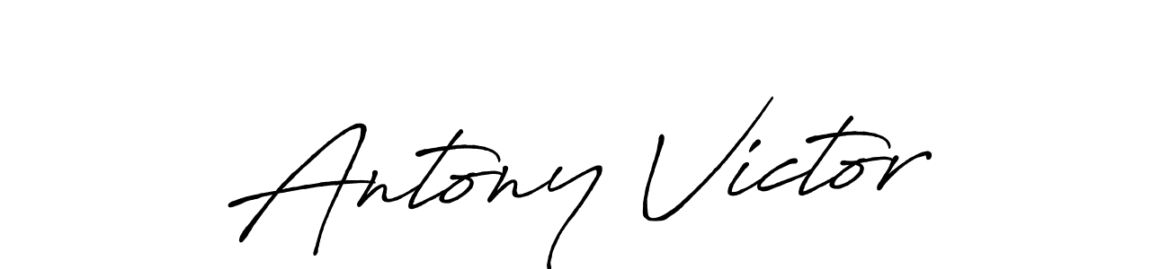 How to make Antony Victor name signature. Use Antro_Vectra_Bolder style for creating short signs online. This is the latest handwritten sign. Antony Victor signature style 7 images and pictures png