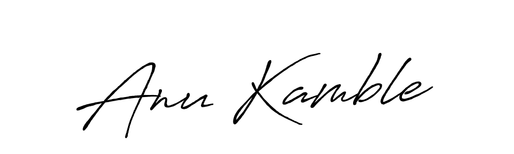 How to make Anu Kamble name signature. Use Antro_Vectra_Bolder style for creating short signs online. This is the latest handwritten sign. Anu Kamble signature style 7 images and pictures png