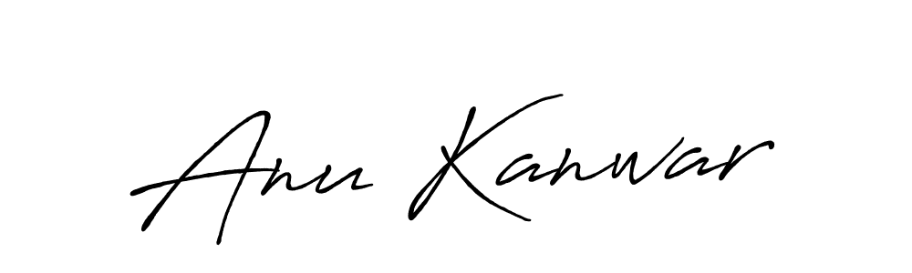 How to make Anu Kanwar name signature. Use Antro_Vectra_Bolder style for creating short signs online. This is the latest handwritten sign. Anu Kanwar signature style 7 images and pictures png