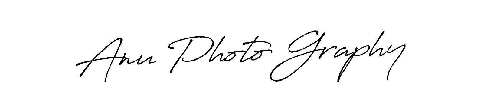Make a beautiful signature design for name Anu Photo Graphy. With this signature (Antro_Vectra_Bolder) style, you can create a handwritten signature for free. Anu Photo Graphy signature style 7 images and pictures png