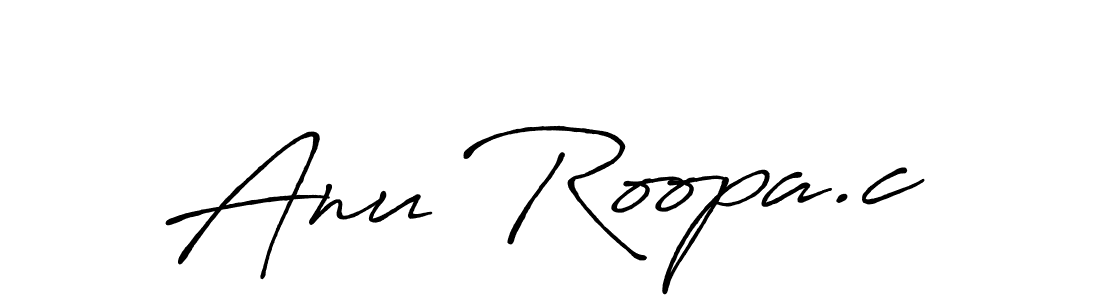 Use a signature maker to create a handwritten signature online. With this signature software, you can design (Antro_Vectra_Bolder) your own signature for name Anu Roopa.c. Anu Roopa.c signature style 7 images and pictures png