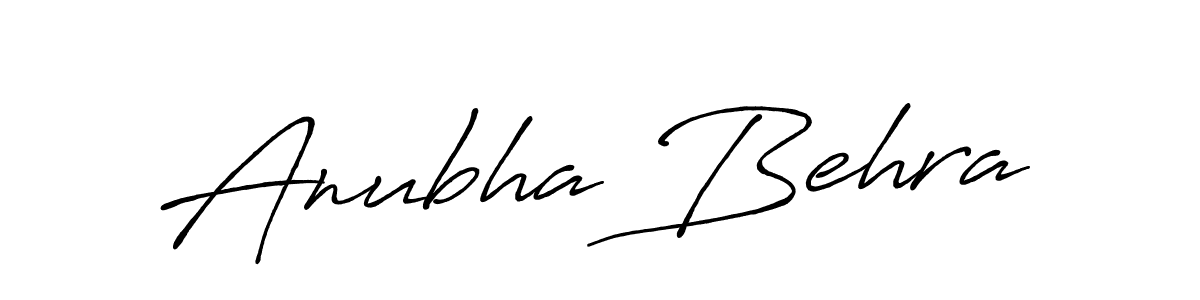 Anubha Behra stylish signature style. Best Handwritten Sign (Antro_Vectra_Bolder) for my name. Handwritten Signature Collection Ideas for my name Anubha Behra. Anubha Behra signature style 7 images and pictures png