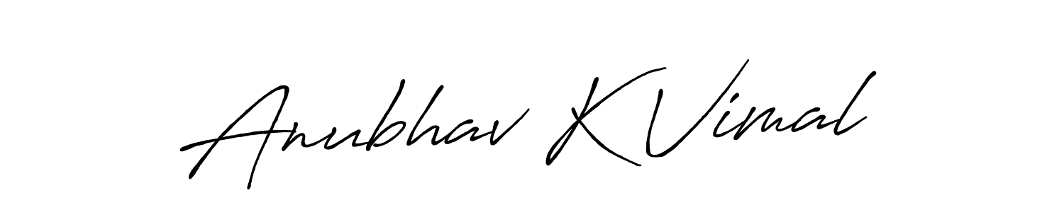 How to make Anubhav K Vimal name signature. Use Antro_Vectra_Bolder style for creating short signs online. This is the latest handwritten sign. Anubhav K Vimal signature style 7 images and pictures png