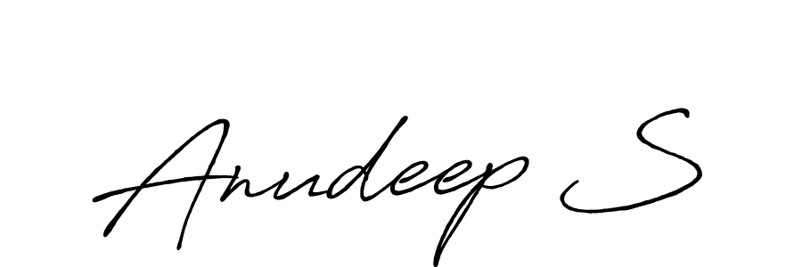 Anudeep S stylish signature style. Best Handwritten Sign (Antro_Vectra_Bolder) for my name. Handwritten Signature Collection Ideas for my name Anudeep S. Anudeep S signature style 7 images and pictures png