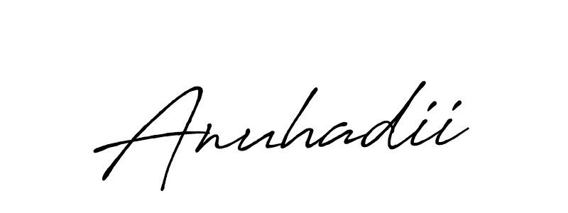 Make a beautiful signature design for name Anuhadii. With this signature (Antro_Vectra_Bolder) style, you can create a handwritten signature for free. Anuhadii signature style 7 images and pictures png