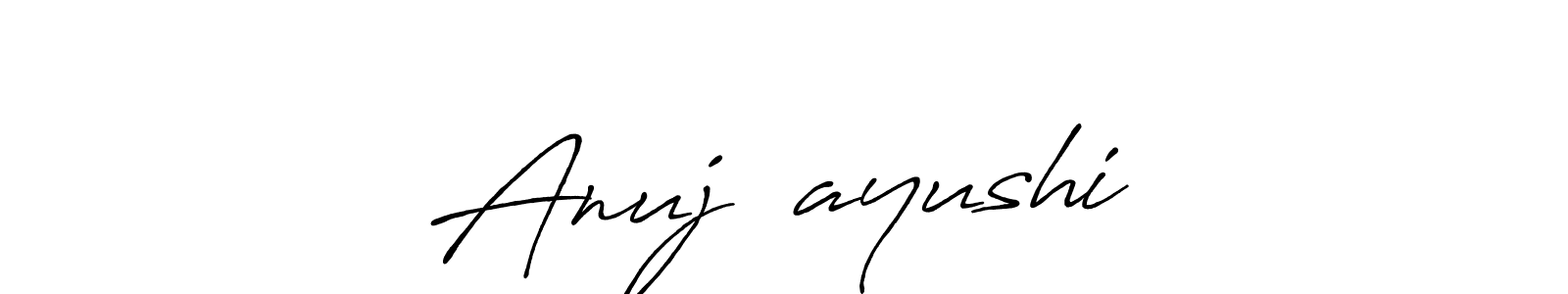 How to make Anuj❤️ayushi name signature. Use Antro_Vectra_Bolder style for creating short signs online. This is the latest handwritten sign. Anuj❤️ayushi signature style 7 images and pictures png