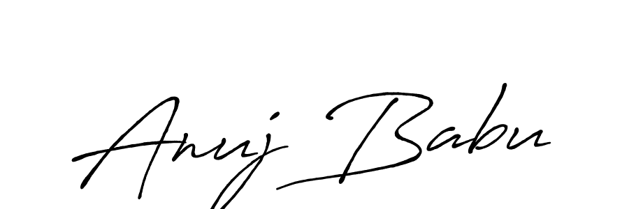 How to make Anuj Babu name signature. Use Antro_Vectra_Bolder style for creating short signs online. This is the latest handwritten sign. Anuj Babu signature style 7 images and pictures png