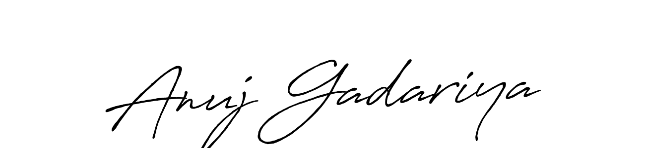 Create a beautiful signature design for name Anuj Gadariya. With this signature (Antro_Vectra_Bolder) fonts, you can make a handwritten signature for free. Anuj Gadariya signature style 7 images and pictures png