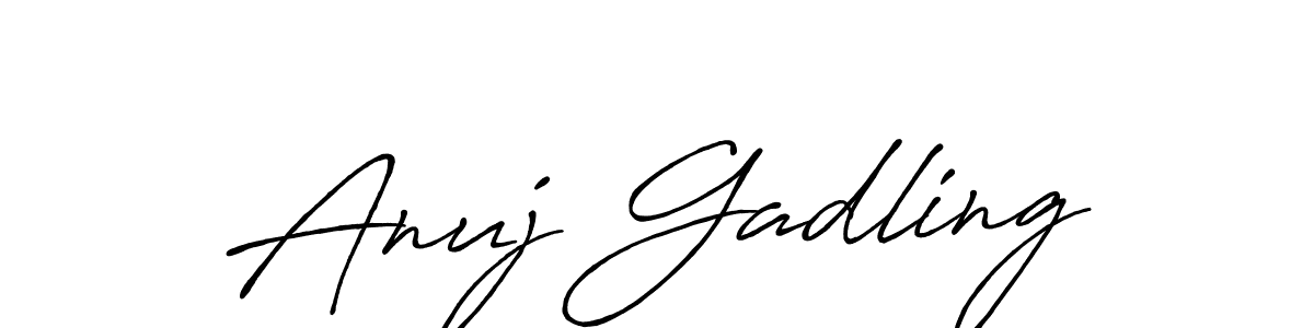 Antro_Vectra_Bolder is a professional signature style that is perfect for those who want to add a touch of class to their signature. It is also a great choice for those who want to make their signature more unique. Get Anuj Gadling name to fancy signature for free. Anuj Gadling signature style 7 images and pictures png