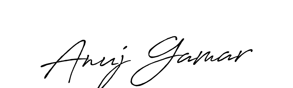 Use a signature maker to create a handwritten signature online. With this signature software, you can design (Antro_Vectra_Bolder) your own signature for name Anuj Gamar. Anuj Gamar signature style 7 images and pictures png