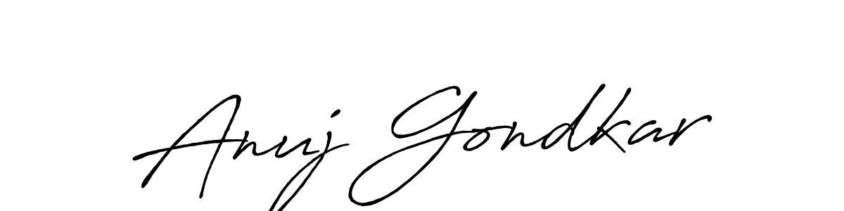 Use a signature maker to create a handwritten signature online. With this signature software, you can design (Antro_Vectra_Bolder) your own signature for name Anuj Gondkar. Anuj Gondkar signature style 7 images and pictures png