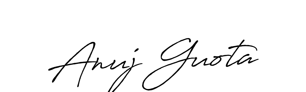 Also we have Anuj Guota name is the best signature style. Create professional handwritten signature collection using Antro_Vectra_Bolder autograph style. Anuj Guota signature style 7 images and pictures png