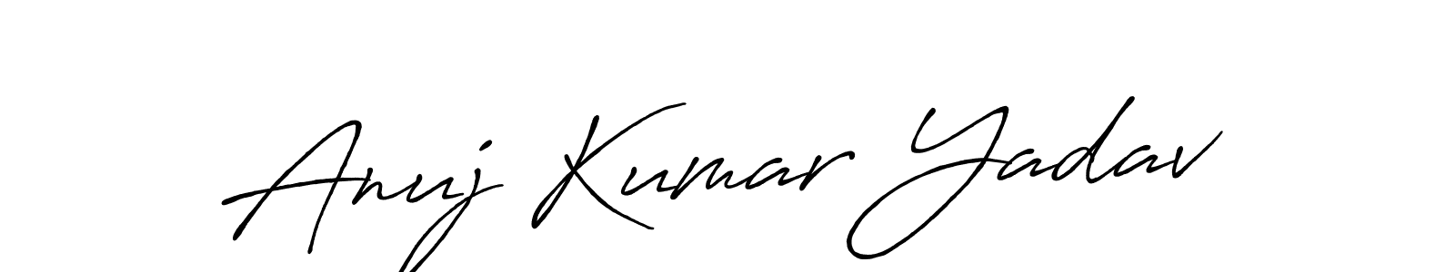 Make a beautiful signature design for name Anuj Kumar Yadav. With this signature (Antro_Vectra_Bolder) style, you can create a handwritten signature for free. Anuj Kumar Yadav signature style 7 images and pictures png