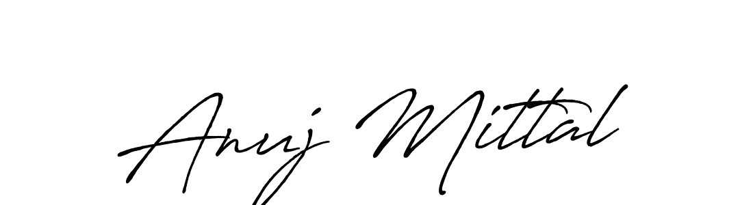 Make a beautiful signature design for name Anuj Mittal. With this signature (Antro_Vectra_Bolder) style, you can create a handwritten signature for free. Anuj Mittal signature style 7 images and pictures png