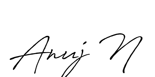 How to make Anuj N signature? Antro_Vectra_Bolder is a professional autograph style. Create handwritten signature for Anuj N name. Anuj N signature style 7 images and pictures png