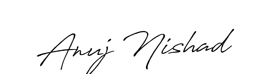 Antro_Vectra_Bolder is a professional signature style that is perfect for those who want to add a touch of class to their signature. It is also a great choice for those who want to make their signature more unique. Get Anuj Nishad name to fancy signature for free. Anuj Nishad signature style 7 images and pictures png