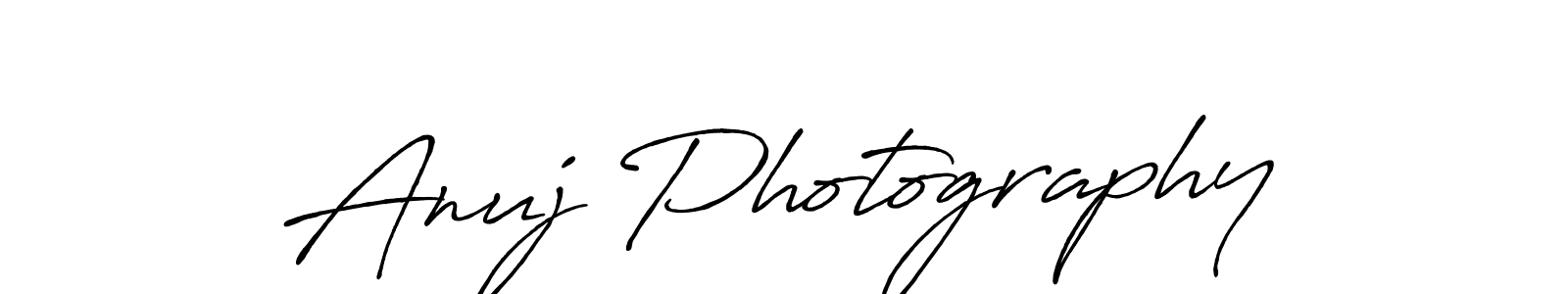 How to make Anuj Photography name signature. Use Antro_Vectra_Bolder style for creating short signs online. This is the latest handwritten sign. Anuj Photography signature style 7 images and pictures png
