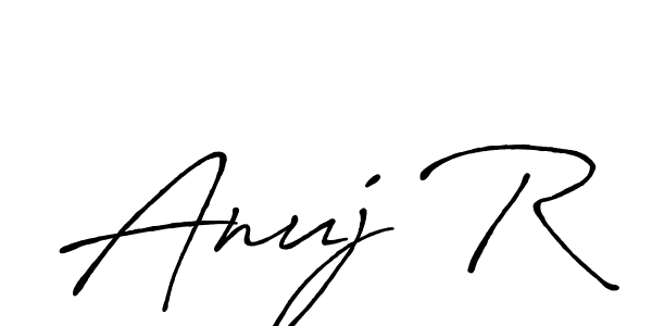 Make a beautiful signature design for name Anuj R. With this signature (Antro_Vectra_Bolder) style, you can create a handwritten signature for free. Anuj R signature style 7 images and pictures png