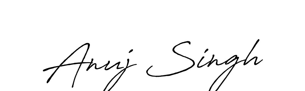 Make a beautiful signature design for name Anuj Singh. With this signature (Antro_Vectra_Bolder) style, you can create a handwritten signature for free. Anuj Singh signature style 7 images and pictures png