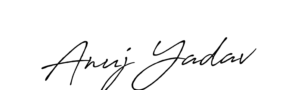 Anuj Yadav stylish signature style. Best Handwritten Sign (Antro_Vectra_Bolder) for my name. Handwritten Signature Collection Ideas for my name Anuj Yadav. Anuj Yadav signature style 7 images and pictures png