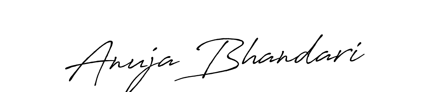 How to make Anuja Bhandari name signature. Use Antro_Vectra_Bolder style for creating short signs online. This is the latest handwritten sign. Anuja Bhandari signature style 7 images and pictures png