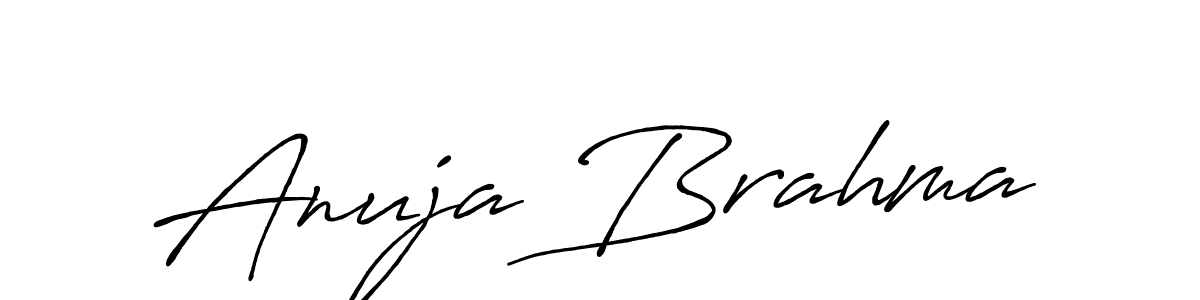 Make a beautiful signature design for name Anuja Brahma. With this signature (Antro_Vectra_Bolder) style, you can create a handwritten signature for free. Anuja Brahma signature style 7 images and pictures png