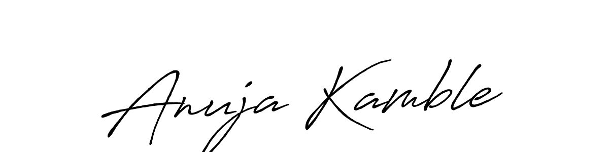 Make a beautiful signature design for name Anuja Kamble. With this signature (Antro_Vectra_Bolder) style, you can create a handwritten signature for free. Anuja Kamble signature style 7 images and pictures png