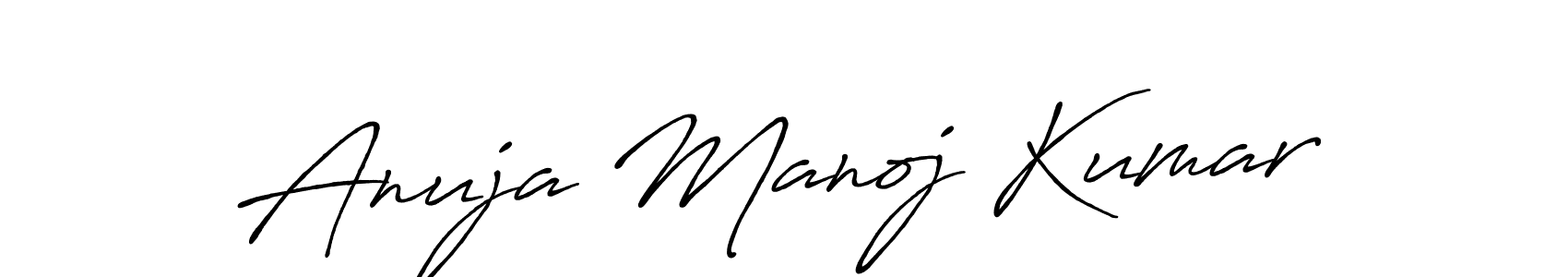 Antro_Vectra_Bolder is a professional signature style that is perfect for those who want to add a touch of class to their signature. It is also a great choice for those who want to make their signature more unique. Get Anuja Manoj Kumar name to fancy signature for free. Anuja Manoj Kumar signature style 7 images and pictures png